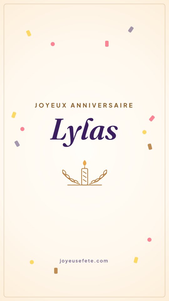 Image « Joyeux anniversaire Lylas » au format story