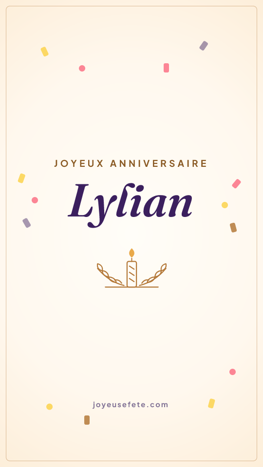 Image « Joyeux anniversaire Lylian » au format story