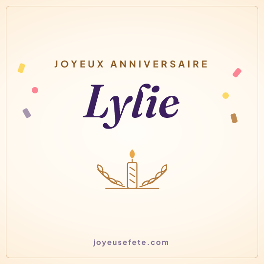 Image carrée « Joyeux anniversaire Lylie » pour WhatsApp