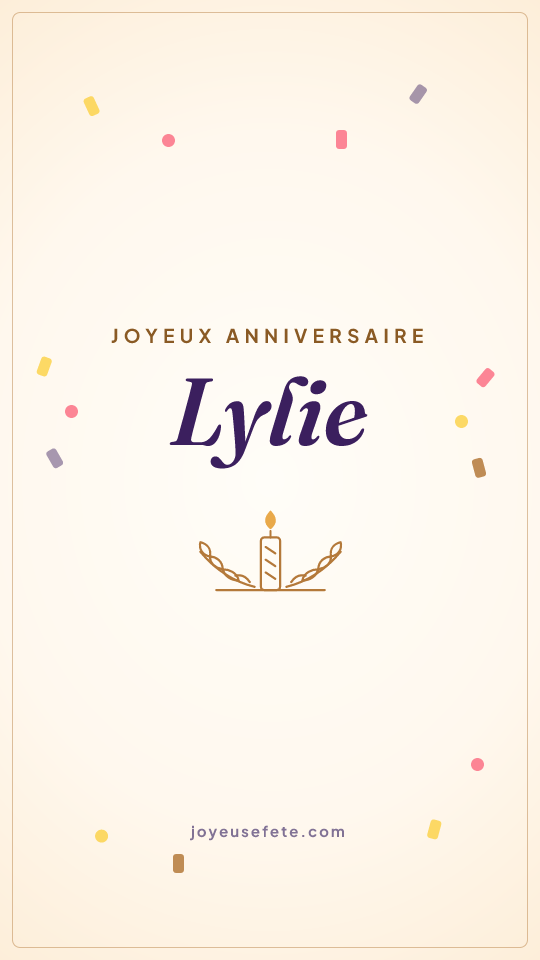 Image « Joyeux anniversaire Lylie » au format story