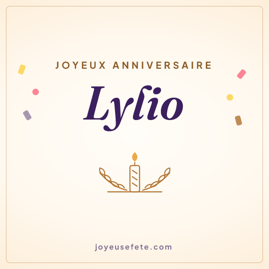 Image carrée « Joyeux anniversaire Lylio » pour WhatsApp