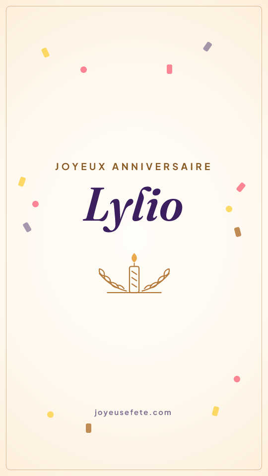 Image « Joyeux anniversaire Lylio » au format story