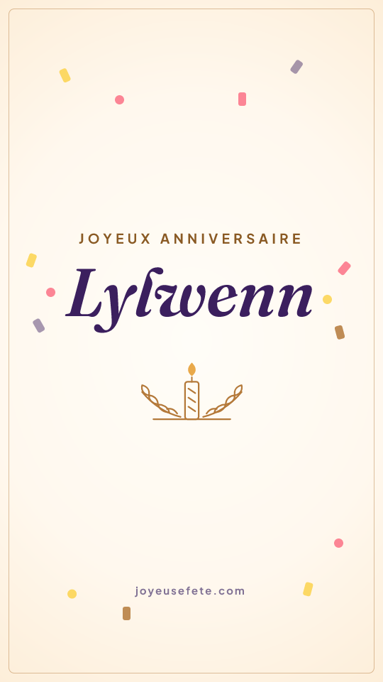 Image « Joyeux anniversaire Lylwenn » au format story
