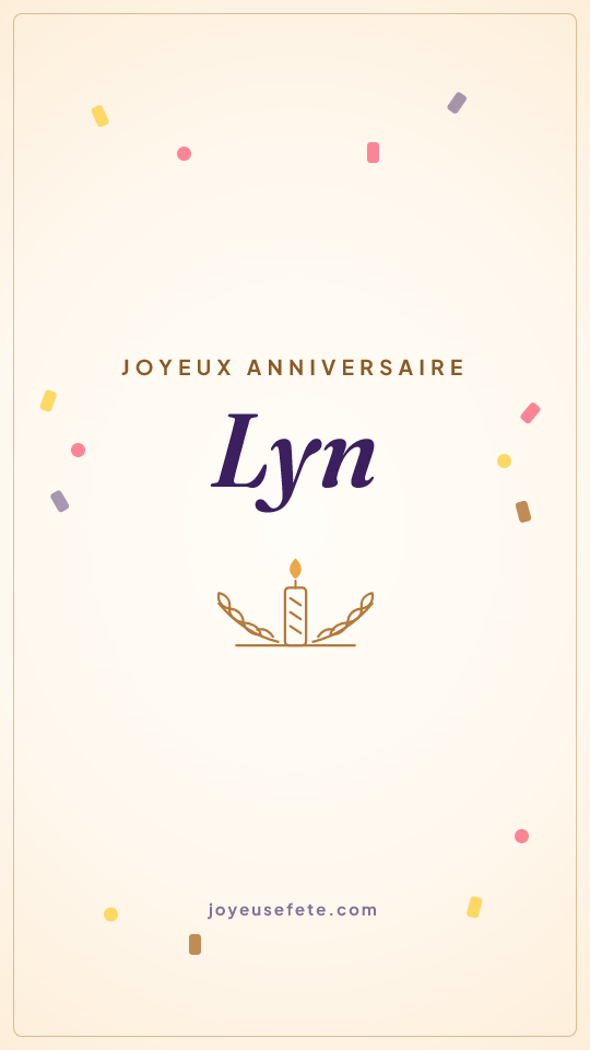 Image « Joyeux anniversaire Lyn » au format story