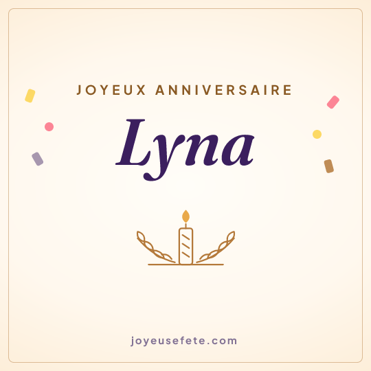 Image carrée « Joyeux anniversaire Lyna » pour WhatsApp