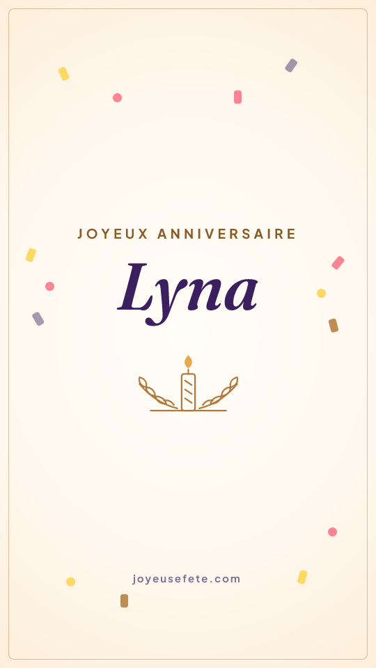 Image « Joyeux anniversaire Lyna » au format story