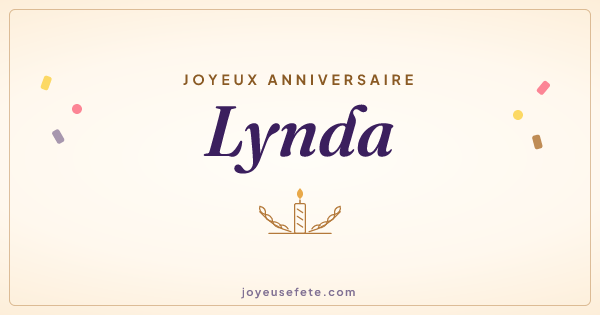 Image « Joyeux anniversaire Lynda » au format large