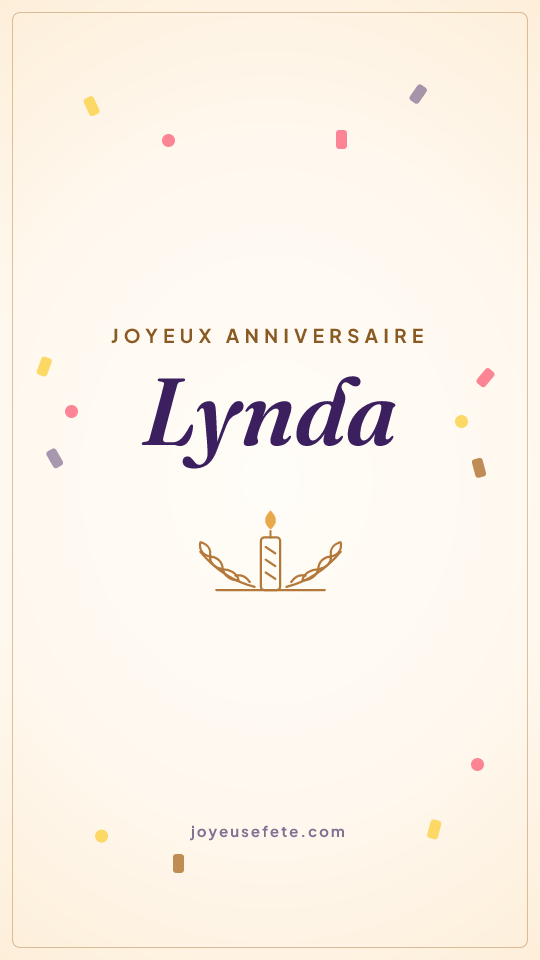 Image « Joyeux anniversaire Lynda » au format story