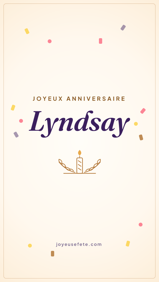 Image « Joyeux anniversaire Lyndsay » au format story
