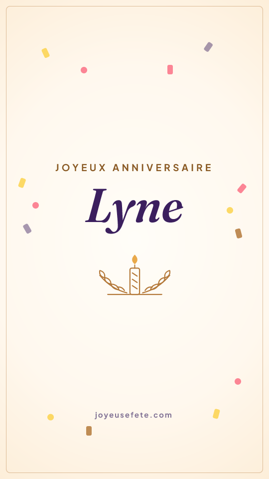 Image « Joyeux anniversaire Lyne » au format story