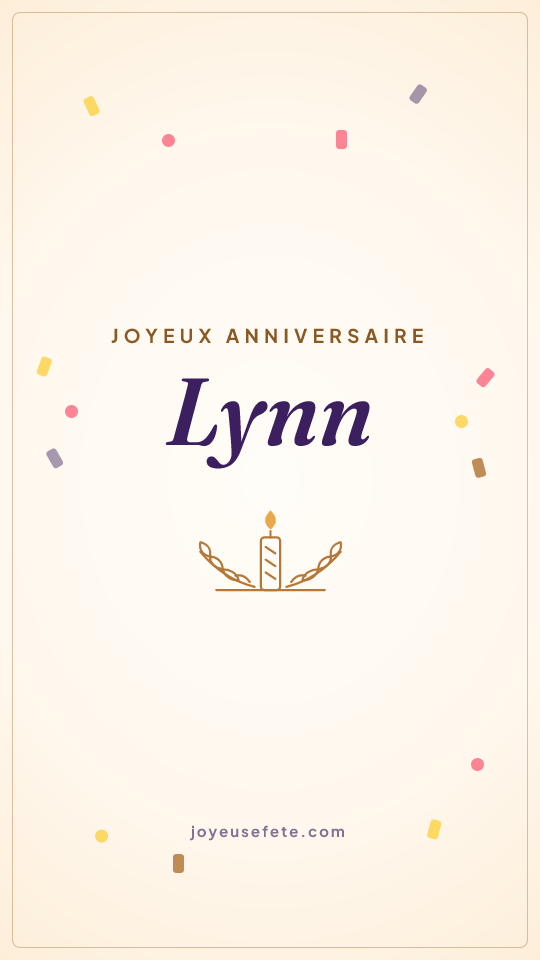 Image « Joyeux anniversaire Lynn » au format story