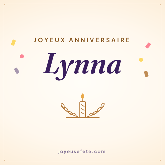 Image carrée « Joyeux anniversaire Lynna » pour WhatsApp
