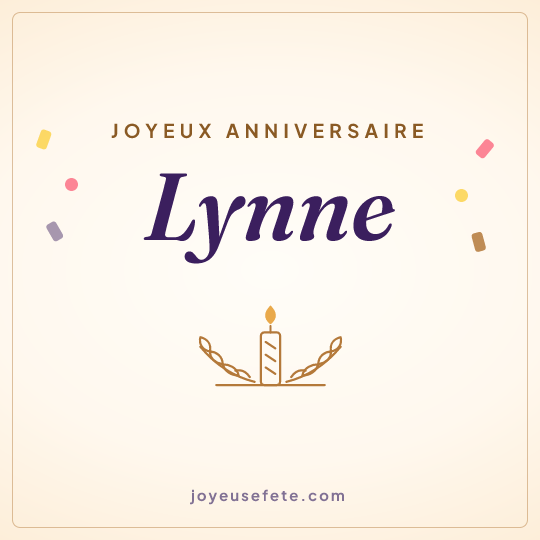 Image carrée « Joyeux anniversaire Lynne » pour WhatsApp
