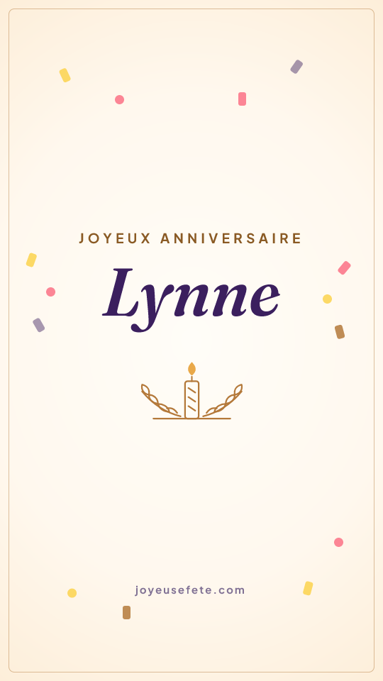 Image « Joyeux anniversaire Lynne » au format story