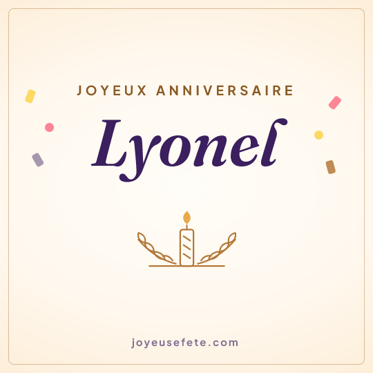 Image carrée « Joyeux anniversaire Lyonel » pour WhatsApp