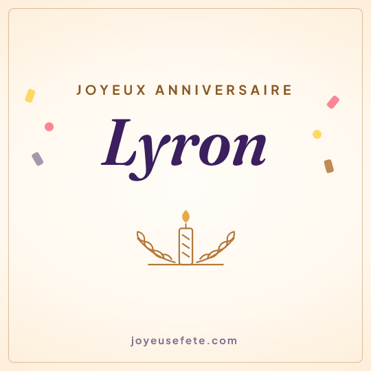Image carrée « Joyeux anniversaire Lyron » pour WhatsApp