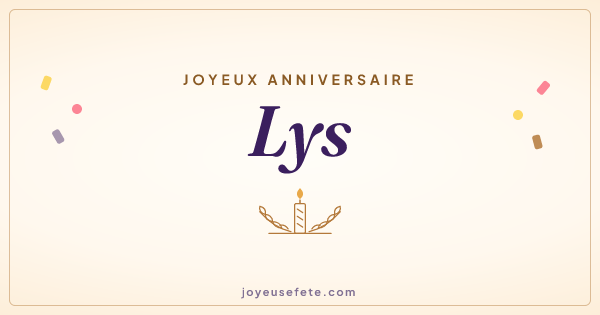 Image « Joyeux anniversaire Lys » au format large