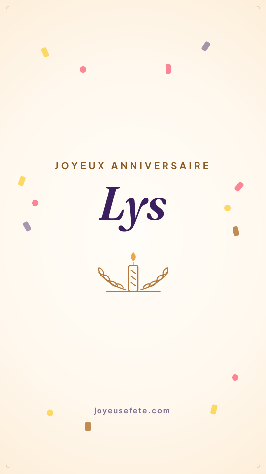 Image « Joyeux anniversaire Lys » au format story