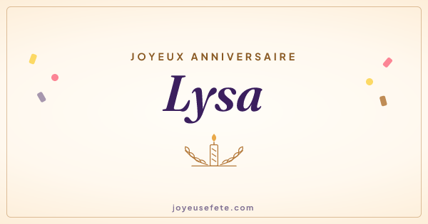 Image « Joyeux anniversaire Lysa » au format large