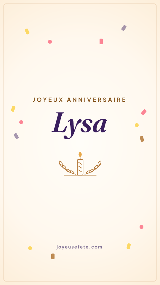 Image « Joyeux anniversaire Lysa » au format story