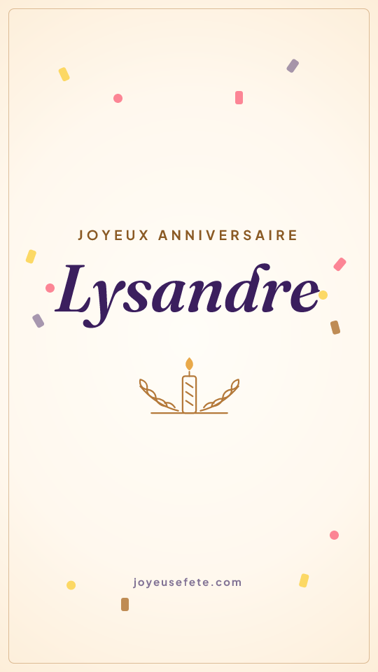 Image « Joyeux anniversaire Lysandre » au format story
