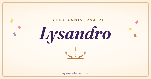 Image « Joyeux anniversaire Lysandro » au format large