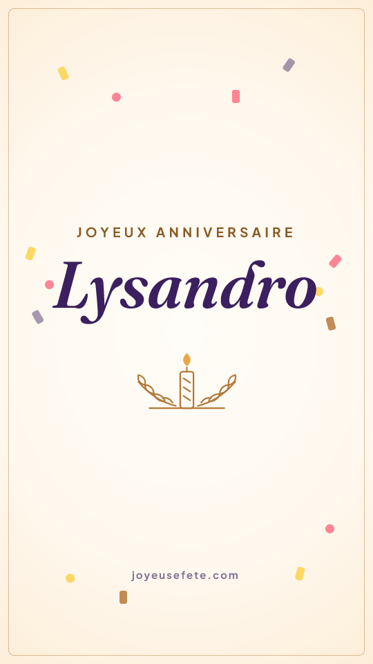 Image « Joyeux anniversaire Lysandro » au format story