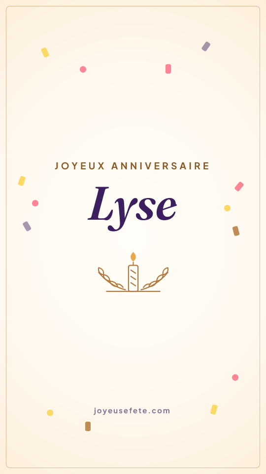 Image « Joyeux anniversaire Lyse » au format story