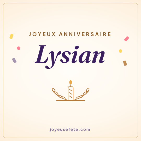 Image carrée « Joyeux anniversaire Lysian » pour WhatsApp