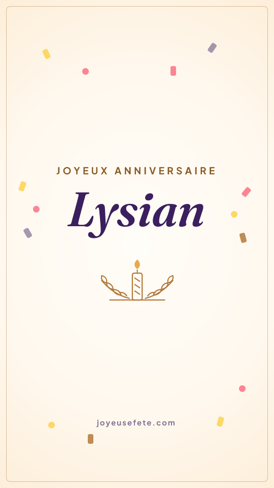 Image « Joyeux anniversaire Lysian » au format story