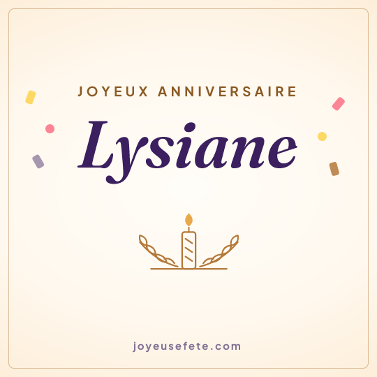 Image carrée « Joyeux anniversaire Lysiane » pour WhatsApp