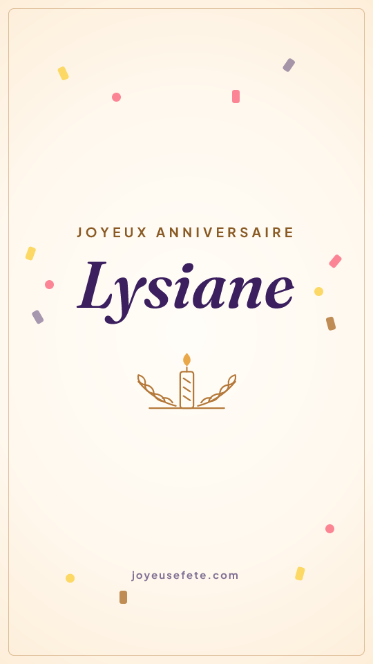 Image « Joyeux anniversaire Lysiane » au format story