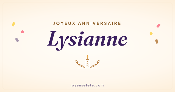 Image « Joyeux anniversaire Lysianne » au format large