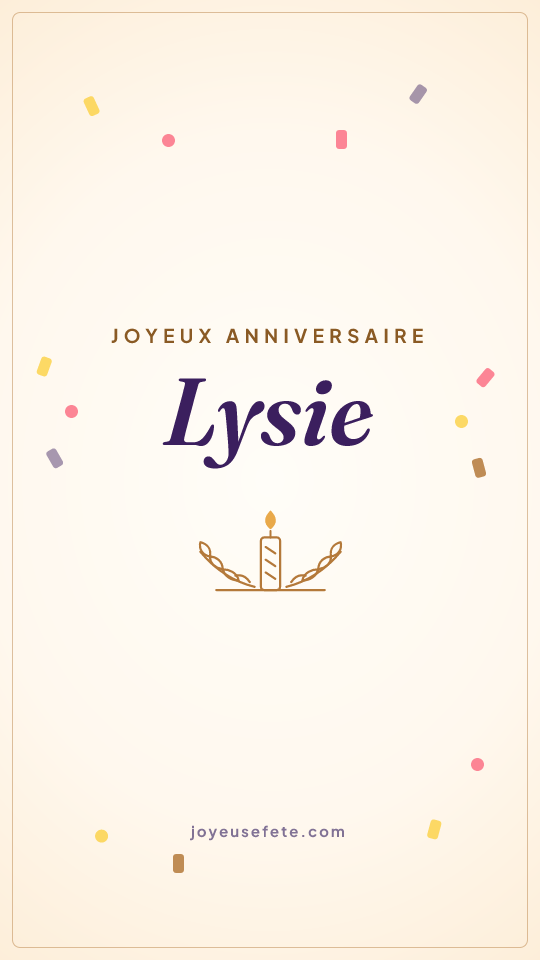 Image « Joyeux anniversaire Lysie » au format story