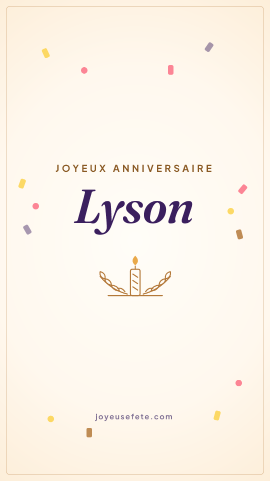 Image « Joyeux anniversaire Lyson » au format story