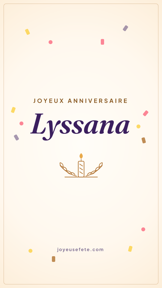 Image « Joyeux anniversaire Lyssana » au format story
