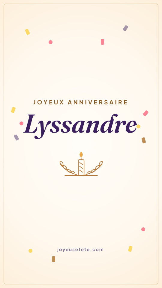 Image « Joyeux anniversaire Lyssandre » au format story