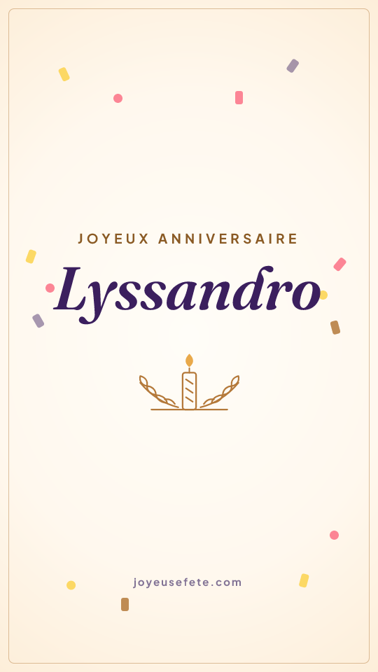 Image « Joyeux anniversaire Lyssandro » au format story