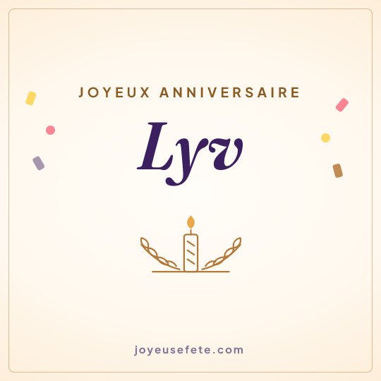 Image carrée « Joyeux anniversaire Lyv » pour WhatsApp