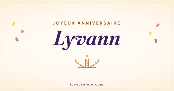 Image « Joyeux anniversaire Lyvann » au format large