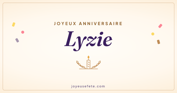 Image « Joyeux anniversaire Lyzie » au format large