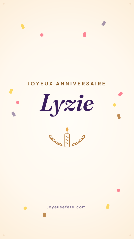 Image « Joyeux anniversaire Lyzie » au format story