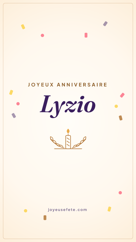 Image « Joyeux anniversaire Lyzio » au format story