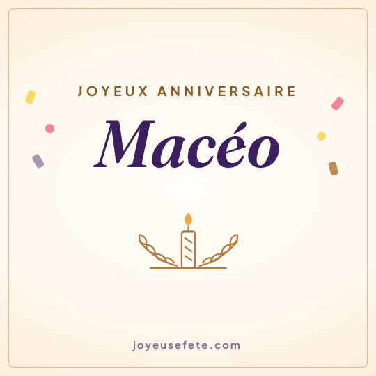 Image carrée « Joyeux anniversaire Macéo » pour WhatsApp