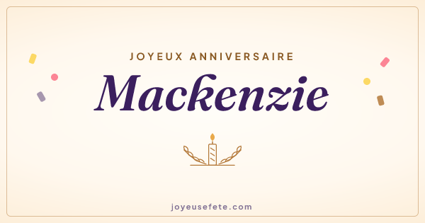 Image « Joyeux anniversaire Mackenzie » au format large