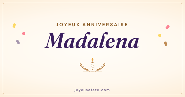 Image « Joyeux anniversaire Madalena » au format large