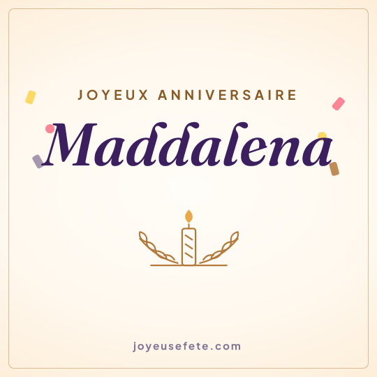 Image carrée « Joyeux anniversaire Maddalena » pour WhatsApp