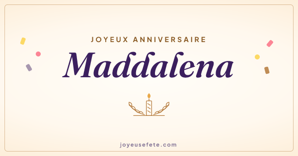 Image « Joyeux anniversaire Maddalena » au format large