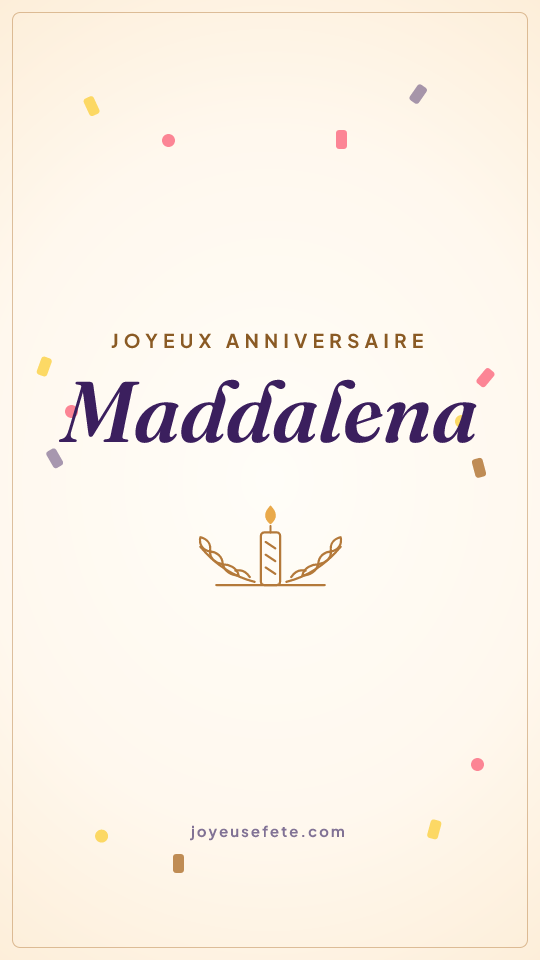 Image « Joyeux anniversaire Maddalena » au format story