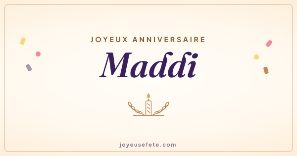 Image « Joyeux anniversaire Maddi » au format large